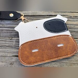 COW LEATHER ID HOLDER / CASH AND CHANGE WRISTLET